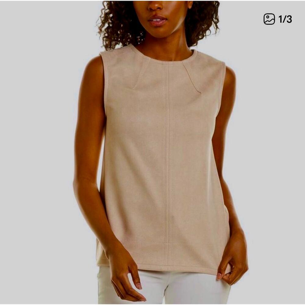 Jude Connally Sleeveless Tunic Top in Beige